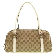 Gucci Vintage Pre-owned Canvas axelremsvskor Brown, Dam