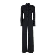 Tom Ford Svart Satin Stretch Jumpsuit Black, Dam