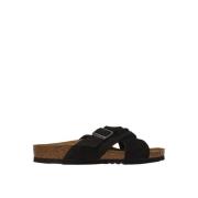 Birkenstock Korsrem Mocka Slides Black, Herr