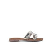 Alma EN Pena Rhinestone Platta Sandaler White, Dam