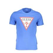 Guess Logo Print Bomullstee Blå Blue, Herr