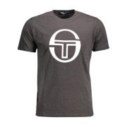 Sergio Tacchini Logo Print Crew Neck Cotton T-Shirt Gray, Herr