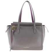 Salvatore Ferragamo Pre-owned Pre-owned Tyg totevskor Gray, Dam