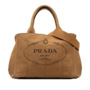 Prada Vintage Pre-owned Canvas prada-vskor Brown, Dam