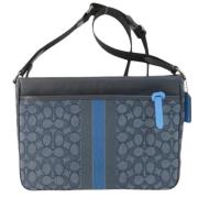 Coach Pre-owned Pre-owned Canvas axelremsvskor Blue, Dam