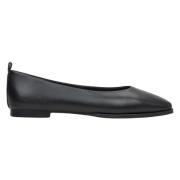 Estro Svarta Läder Ballet Flats Black, Dam