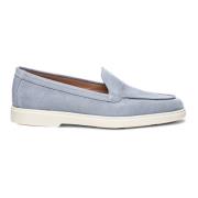 Santoni Suede Loafers Blue, Dam