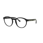 Emporio Armani Matte Black Solglasögon med Transparenta Linser Black, ...