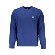 North Sails Borstad bomullsweatshirt med applikationslogo Blue, Herr