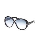 Tom Ford Blå Spegel Solglasögon Edie-02 Ft1116 Black, Unisex