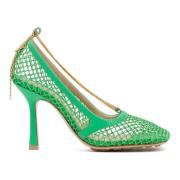 Bottega Veneta Gröna Pumps med Kedjeutsmyckning Green, Dam