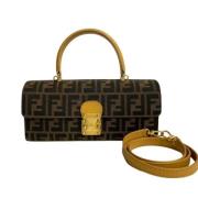 Fendi Vintage Pre-owned Canvas handvskor Brown, Dam