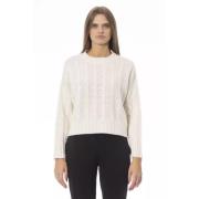 Baldinini Beige Ull Crew Neck Sweater Beige, Dam