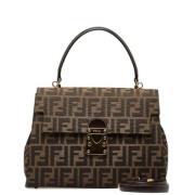 Fendi Vintage Pre-owned Canvas handvskor Brown, Dam