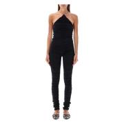 The Attico Svart Draperad Jumpsuit Ytterkläder Black, Dam