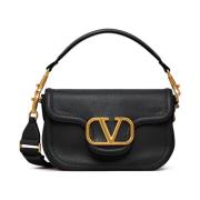 Valentino Garavani Svart Hammare Läder Crossbody Väska Black, Dam