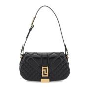 Versace Quiltad Läder Greca Goddess Mini Väska Black, Dam