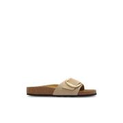 Birkenstock Tofflor Madrid Big Buckle Beige, Dam