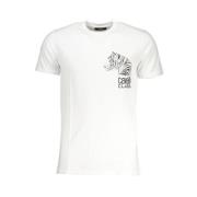 Cavalli Class Tryck Logo Rund Hals T-shirt White, Herr