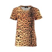 Cavalli Class Mönstrad T-shirt med logotyp Multicolor, Dam