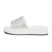 Cesare Gaspari Vit Jewel Platform Mule White, Dam