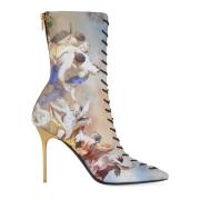 Balmain Uria ankelboots i Sky print läder Multicolor, Dam