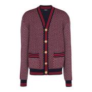 Balmain Monogrammönstrad ullkofta Multicolor, Herr