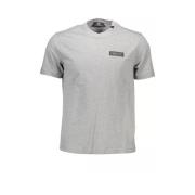 Plein Sport Grå Bomull T-Shirt, Kort Ärm, Crew Neck, Baktryck Gray, He...