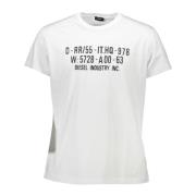 Diesel Vit Bomull T-Shirt, Kort Ärm, Tryck White, Herr