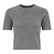 Maison Margiela Grå Stickad Tröja Crewneck Ribbstickad Finish Gray, Da...