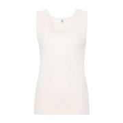 TotêMe Texturerad Tank Top Beige, Dam