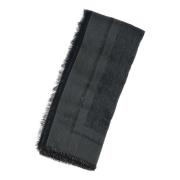 Elisabetta Franchi Svart Randig Pashmina Sjal med Fransar Black, Dam