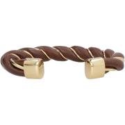 Bottega Veneta Silver Läderarmband Brown, Dam