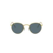 Ray-Ban Round Metal Solglasögon i Blå/Guld Yellow, Herr