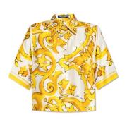 Dolce & Gabbana Skjorta med 'Majolica' Print Yellow, Dam