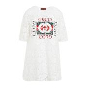 Gucci Blommig Spetstopp White, Dam