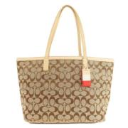 Coach Pre-owned Pre-owned Tyg totevskor Beige, Dam