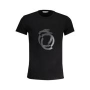 Trussardi Svart T-shirt med Print Logo Black, Dam