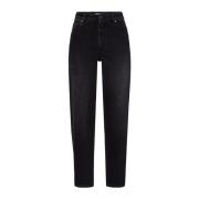 IVY OAK Raka Ben Stretchiga Jeans Svart Black, Dam