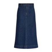 IVY OAK Denimkjol med Fickor Blue, Dam