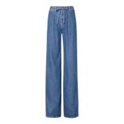 Frame Wide Leg Drawstring Jeans - Ghost Blue, Dam