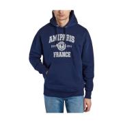 Ami Paris Nautic Blue Ekologisk Bomull Hoodie Blue, Herr