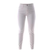 Kocca Slim Fit Bomullsbyxor Casual Stil Beige, Dam