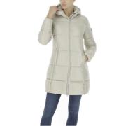 Save The Duck Quilted Hooded Jacket Beige, Dam