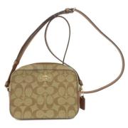 Coach Pre-owned Pre-owned Tyg axelremsvskor Beige, Dam