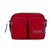 Piquadro Röd Tyg Crossbody Väska Rfid Skydd Red, Dam