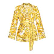 Dolce & Gabbana Skjorta med Majolica Print Yellow, Dam