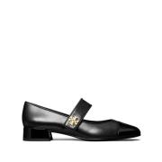 Tory Burch Platta skor med dubbel T-motiv Black, Dam