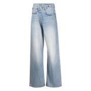 R13 Haven Blue Wide-Leg Jeans Blue, Dam