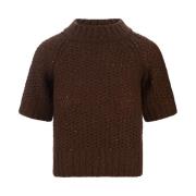 Ermanno Scervino Brun Kristallapplikation Croptröja Brown, Dam